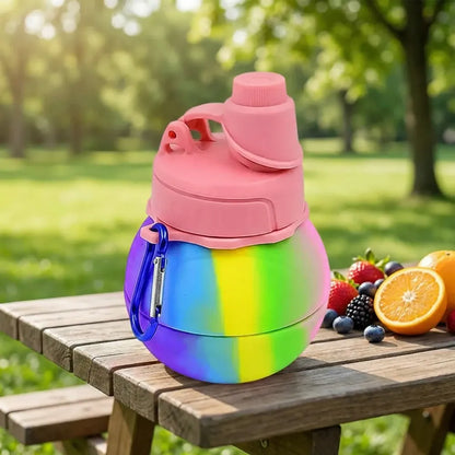 Collapsible silicone water bottle - home & kitchen