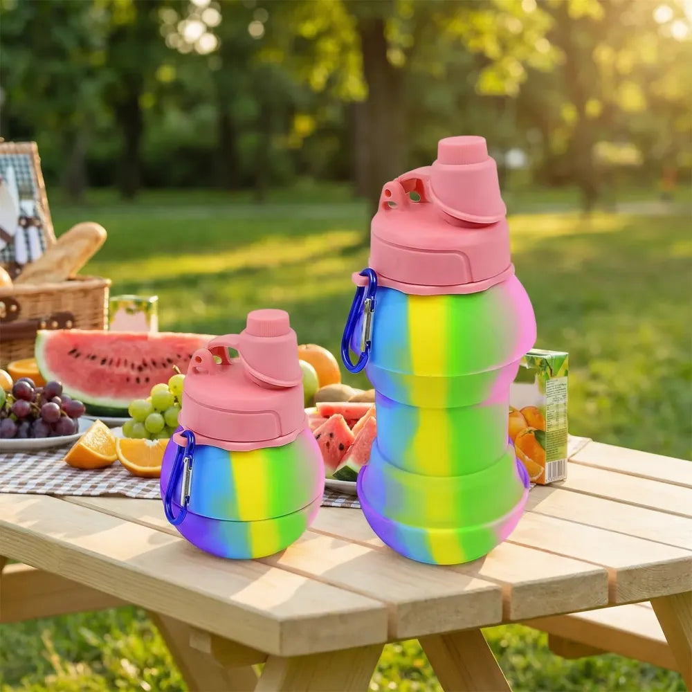 Collapsible silicone water bottle - home & kitchen