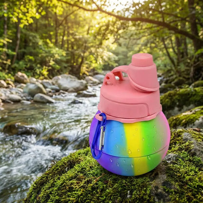 Collapsible silicone water bottle - home & kitchen