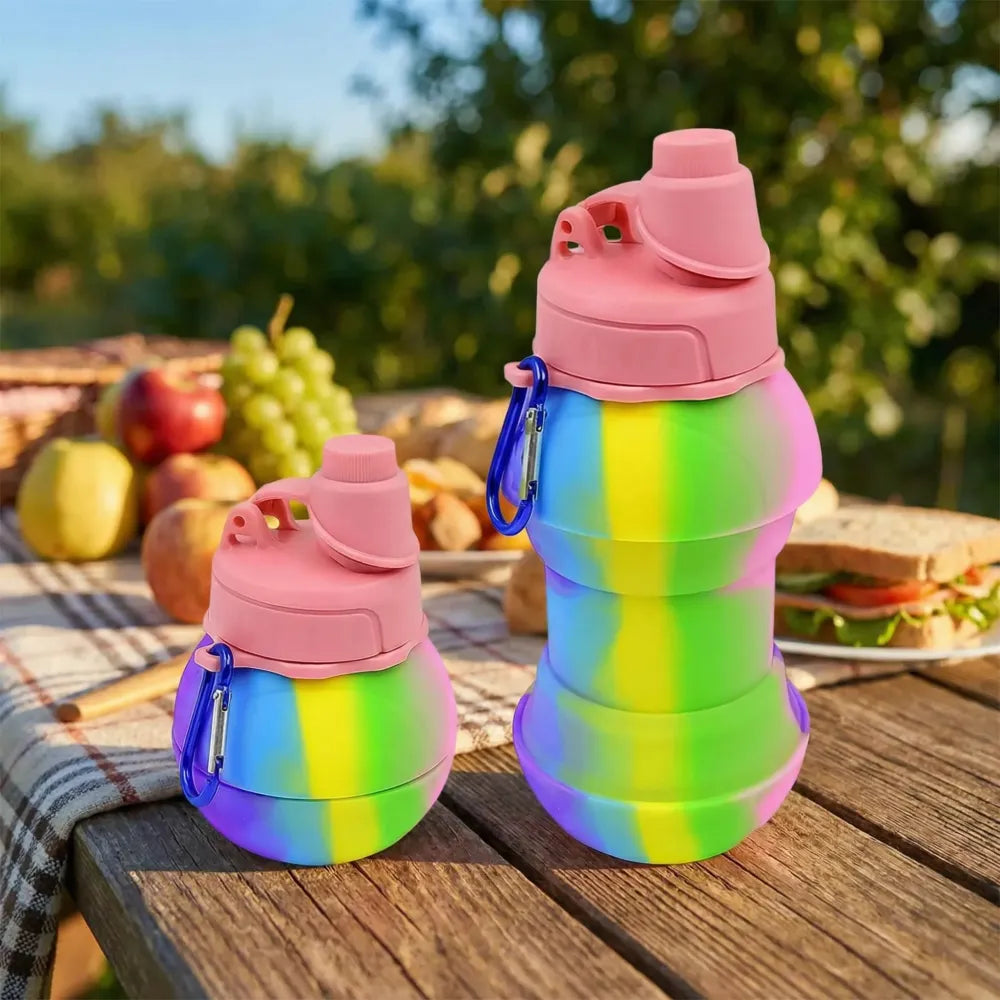 Collapsible silicone water bottle - home & kitchen