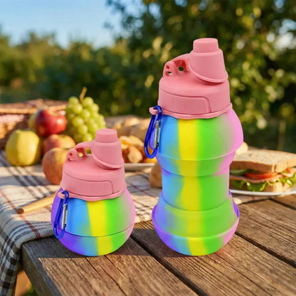 Collapsible silicone water bottle - home & kitchen