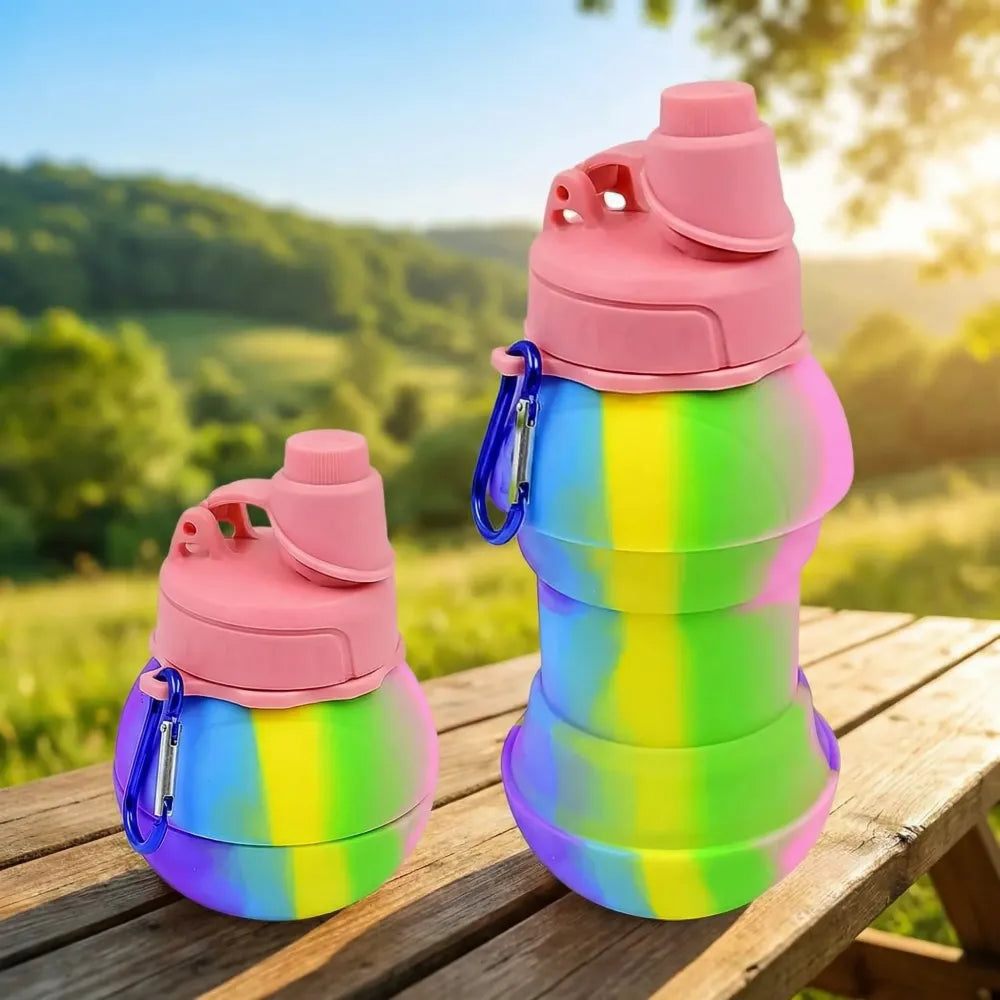 Collapsible silicone water bottle - home & kitchen