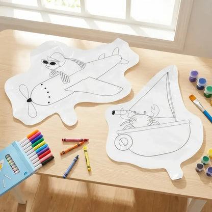 Color your own inflatable sea animals - office
