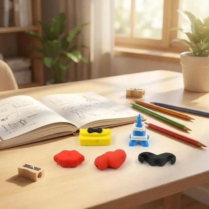 Colorful 3d kids erasers - office