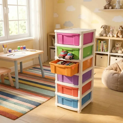 Colorful 6-tier storage drawers - home improvement
