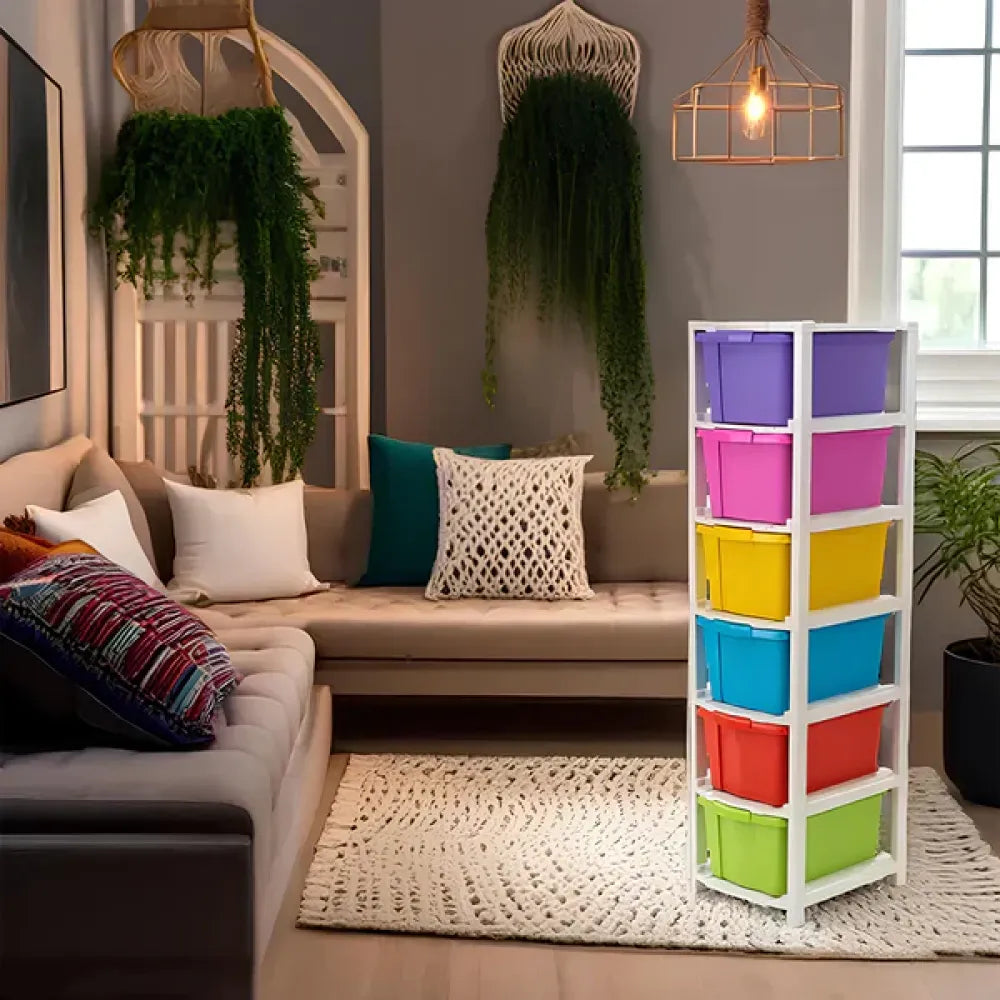 Colorful 6-tier storage drawers - home improvement