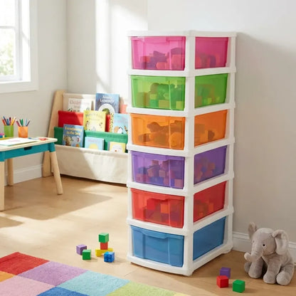 Colorful 6-tier storage drawers - home improvement