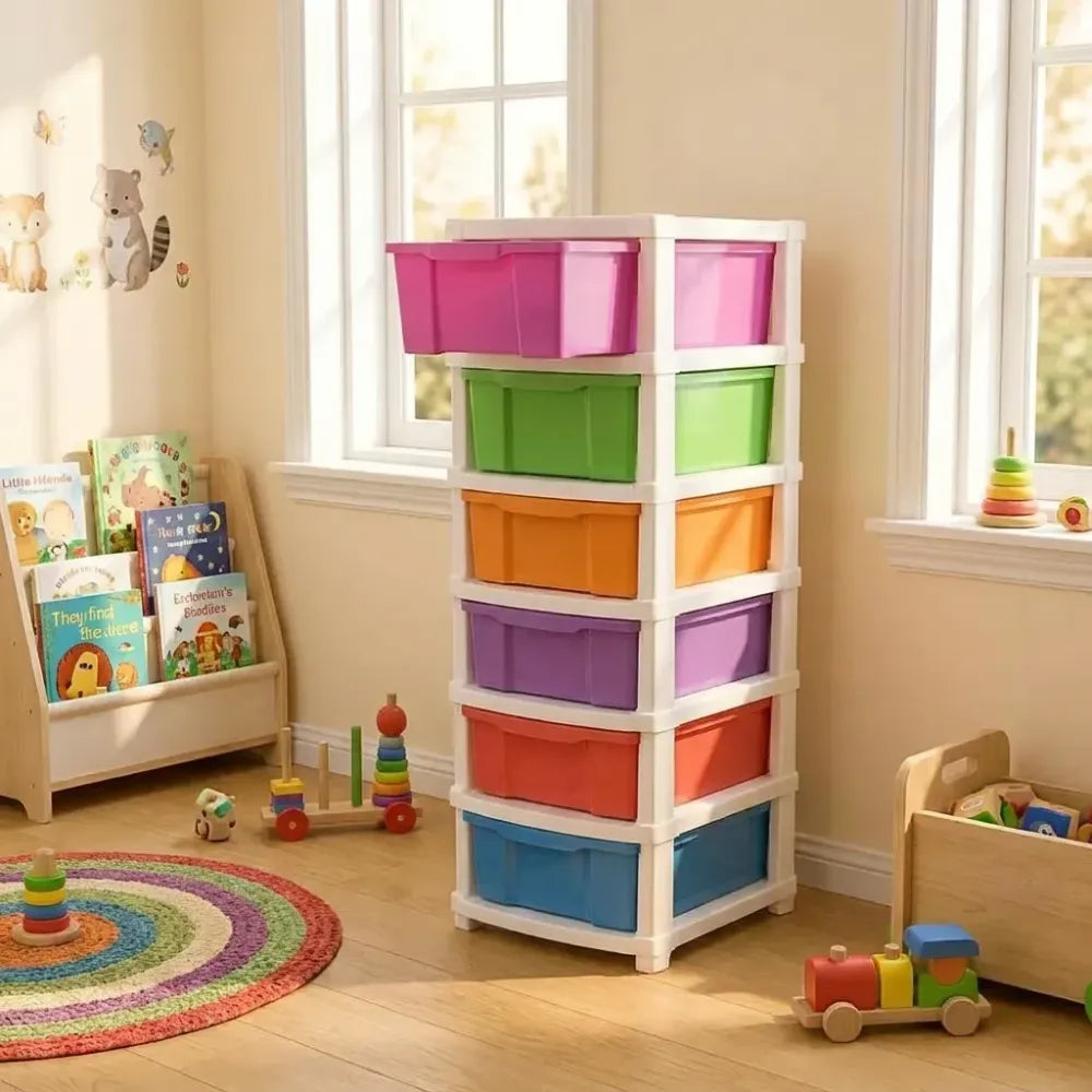 Colorful 6-tier storage drawers - home improvement