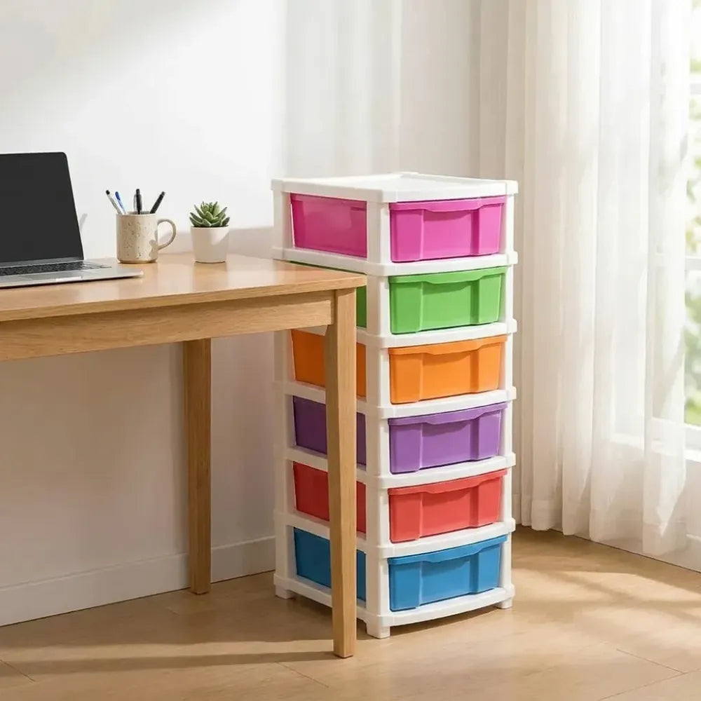 Colorful 6-tier storage drawers - home improvement