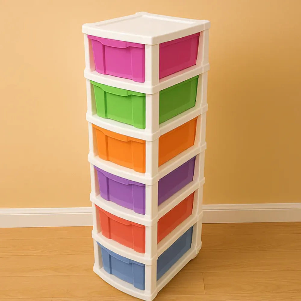Colorful 6-tier storage drawers