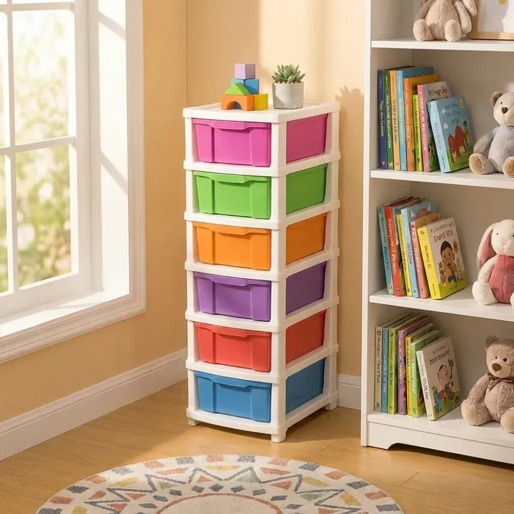 Colorful 6-tier storage drawers - home improvement