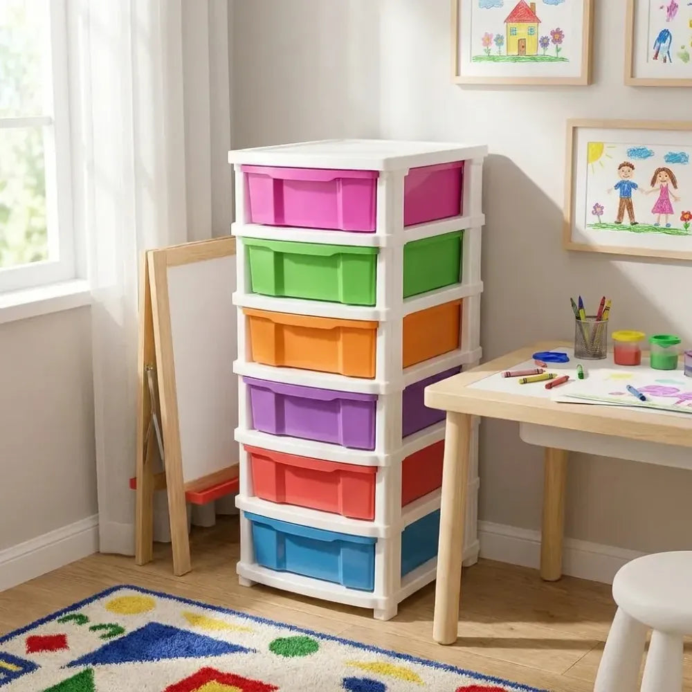 Colorful 6-tier storage drawers - home improvement