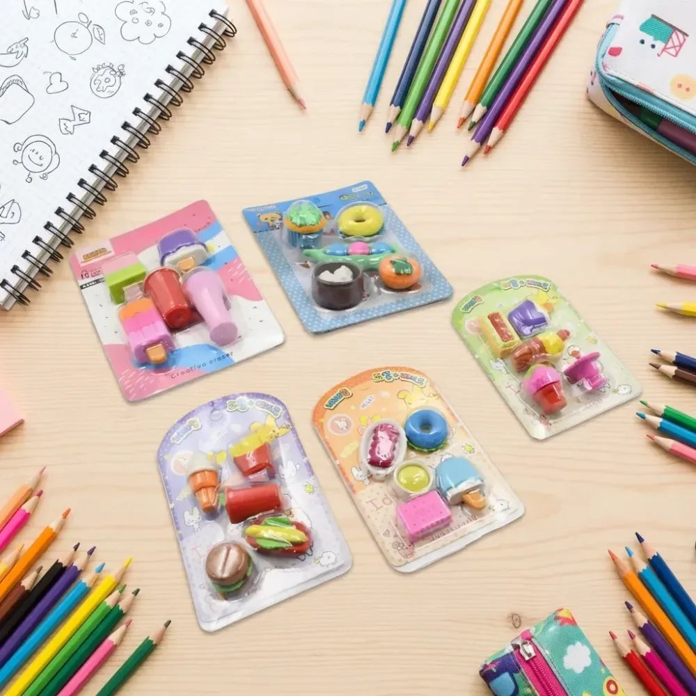 Colorful animal eraser set - home improvement