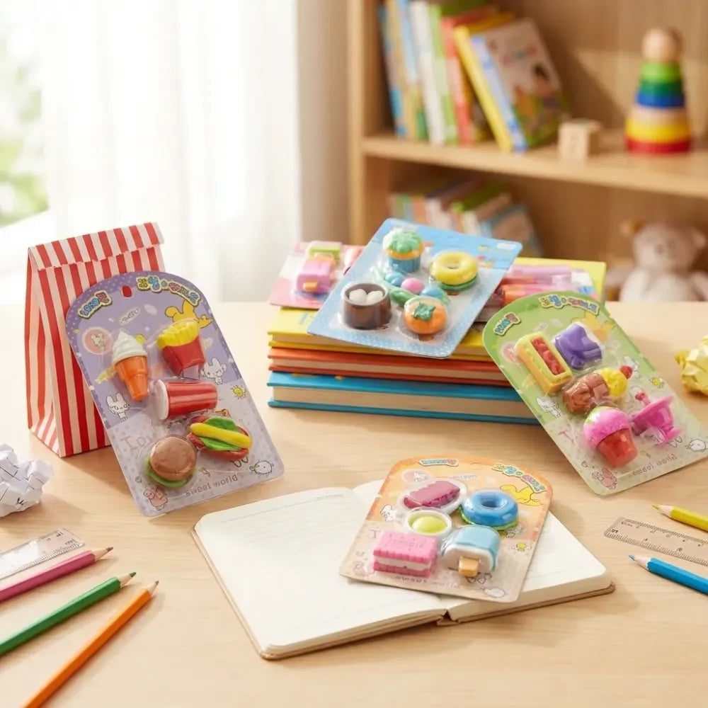 Colorful animal eraser set - home improvement