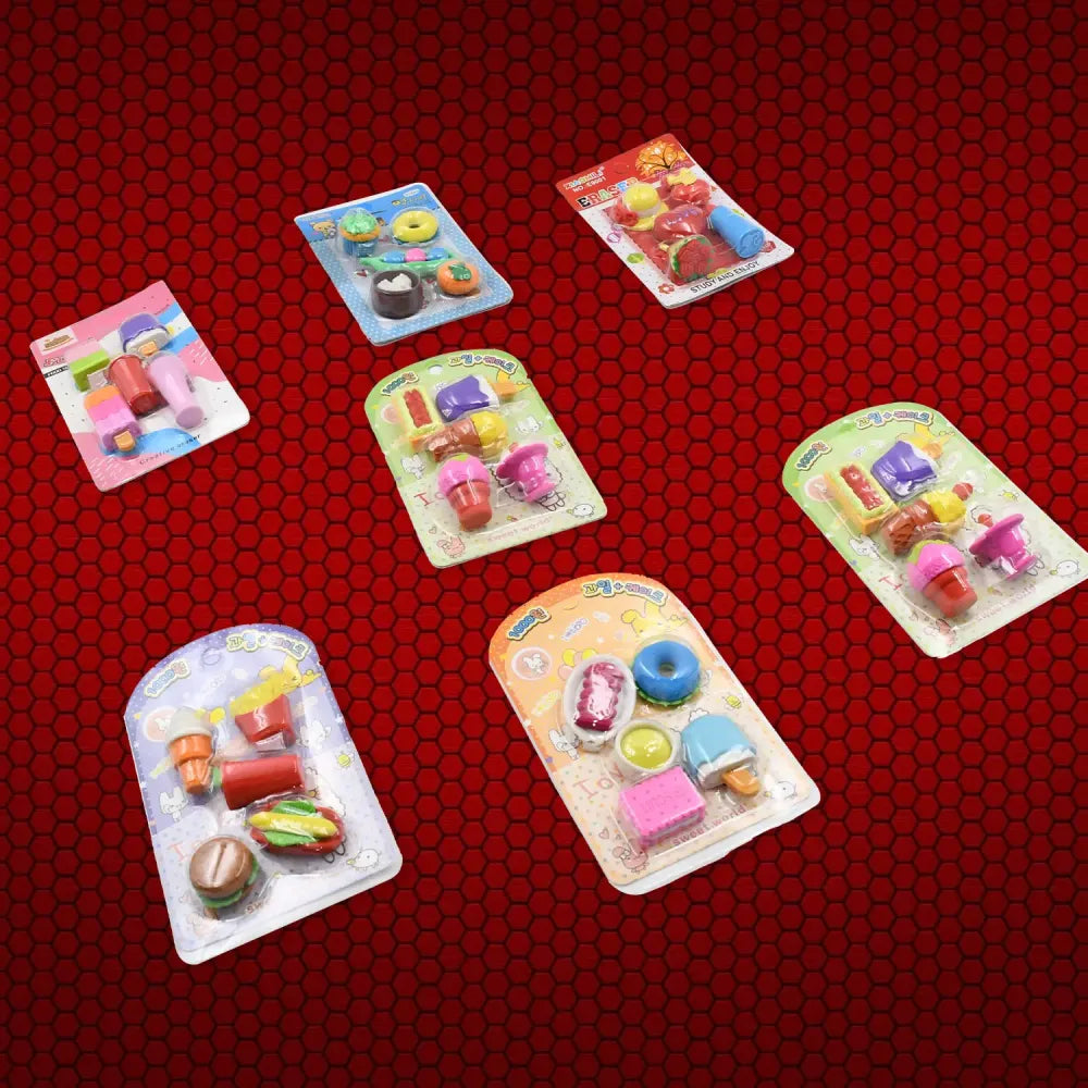 Colorful animal eraser set - home improvement