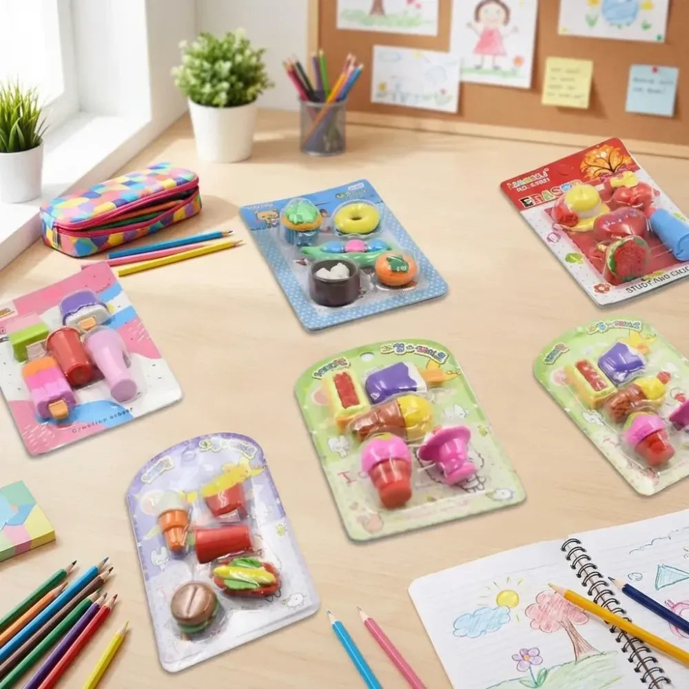 Colorful animal eraser set - home improvement