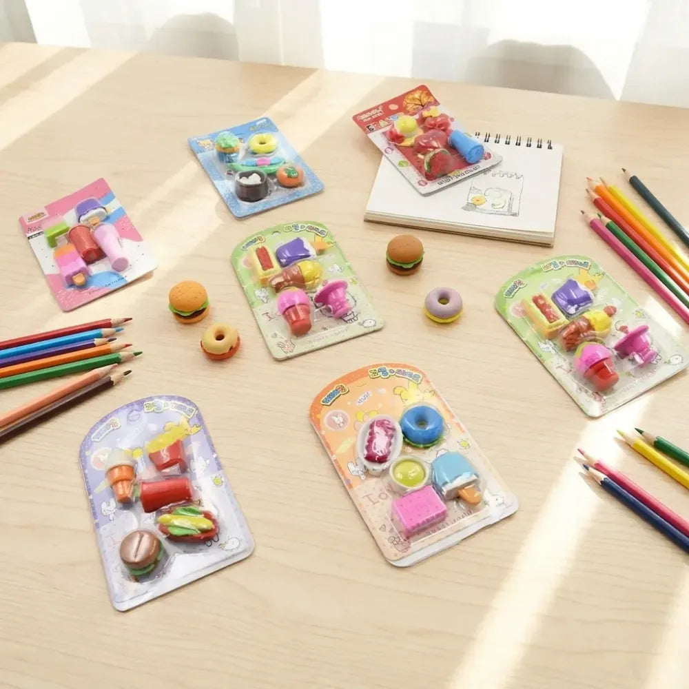Colorful animal eraser set - home improvement