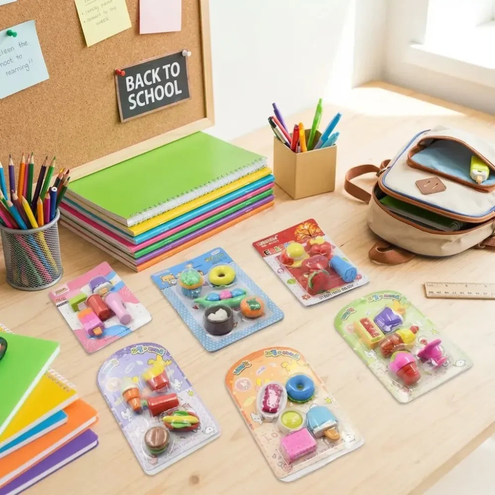 Colorful animal eraser set - home improvement