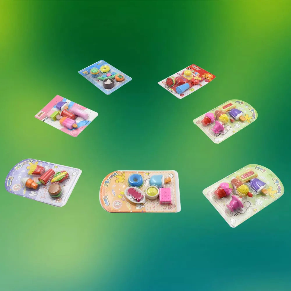 Colorful animal eraser set - home improvement