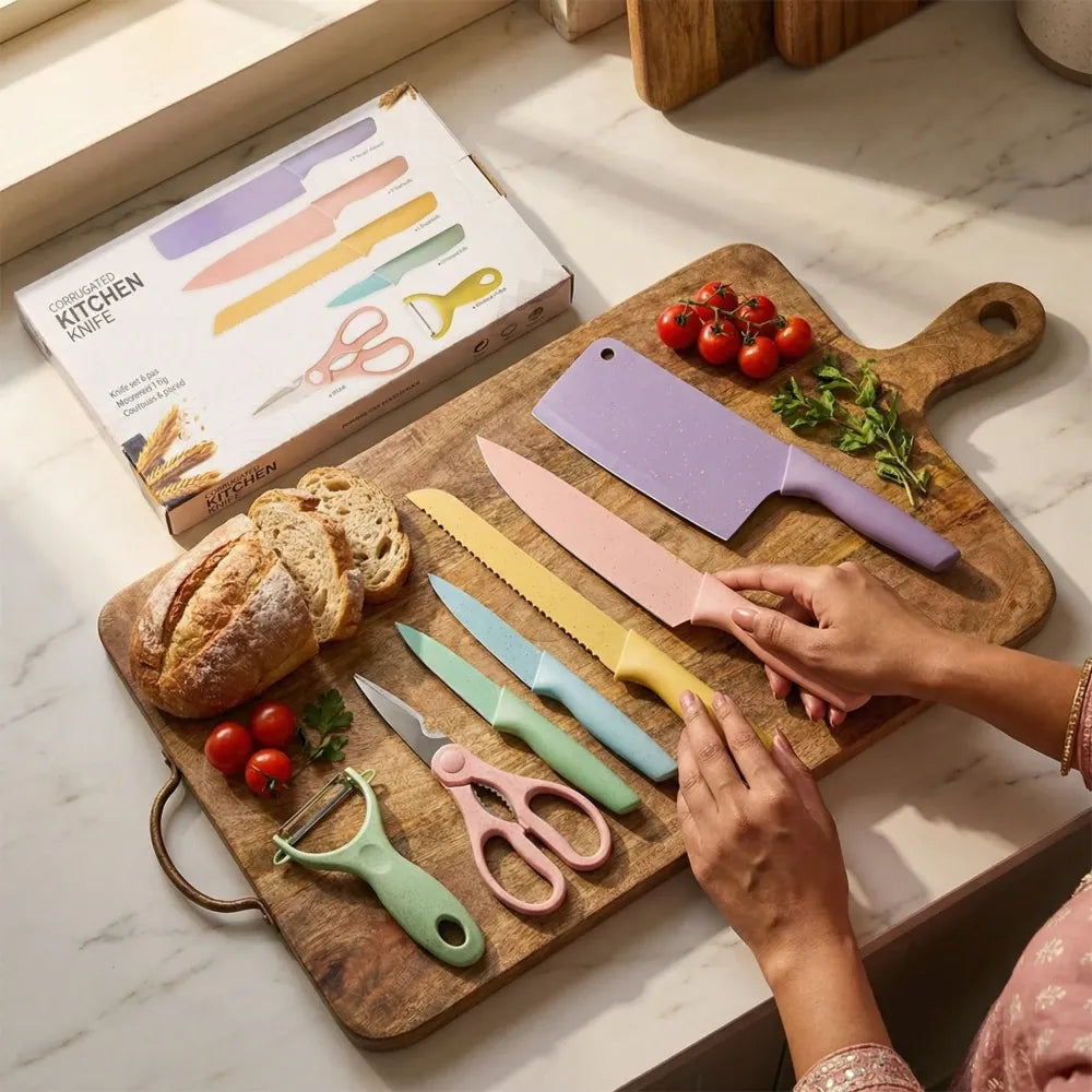 Colorful kitchen knives set - home &