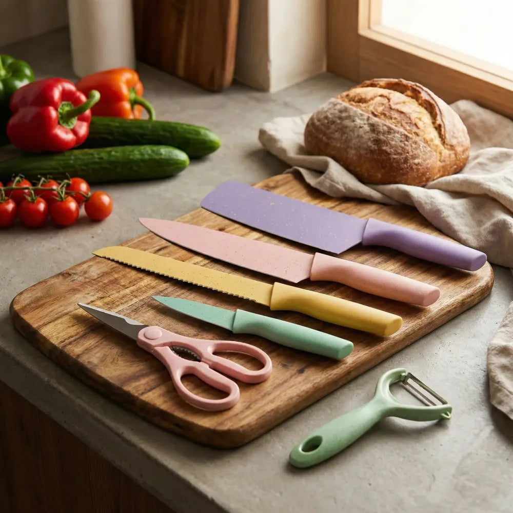 Colorful kitchen knives set - home &