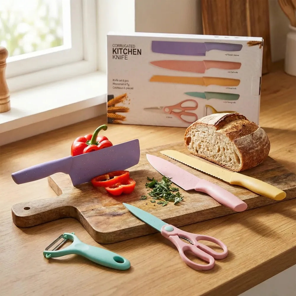 Colorful kitchen knives set - home &