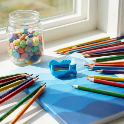 Colorful plastic pencil sharpener - office