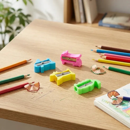 Colorful plastic pencil sharpener - office