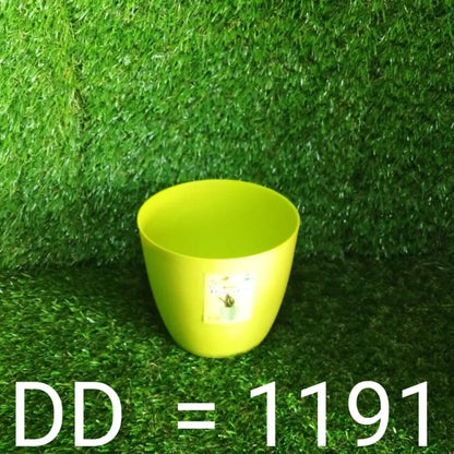 Colorful round flower pots - garden