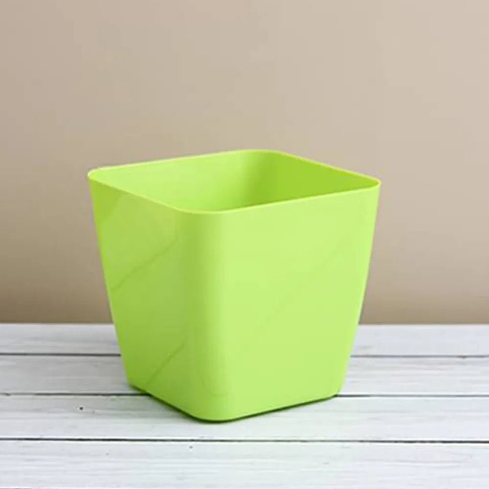 Colorful square & round flower pots - garden