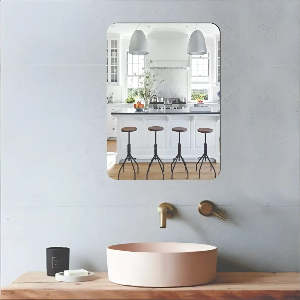 Combo of oval shape & square mirror (pack 2)