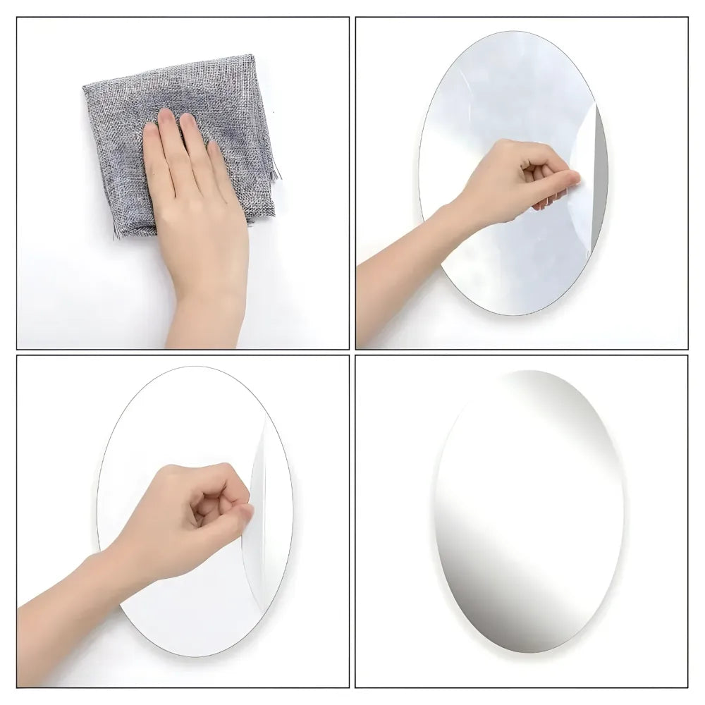 Combo of oval shape & square mirror (pack 2)
