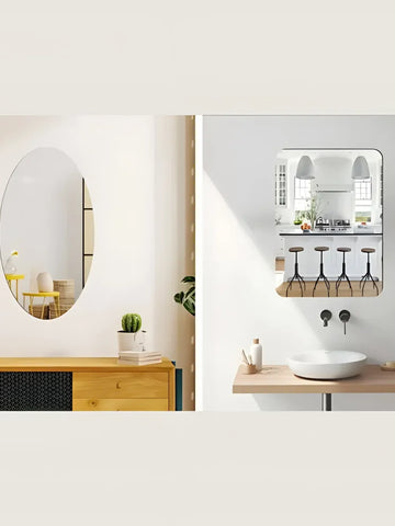 Combo of Oval Shape & Square Shape Mirror (Pack of 2)