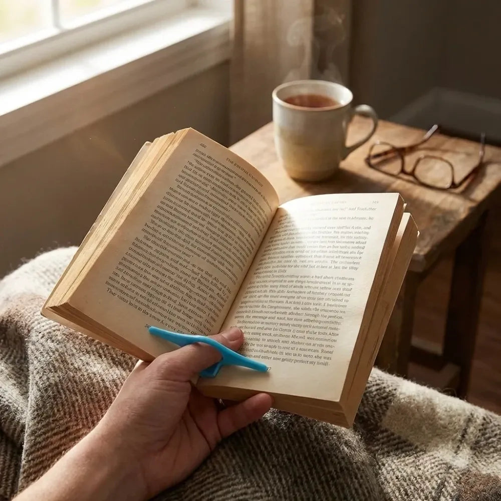 Comfortable thumb book holder - office