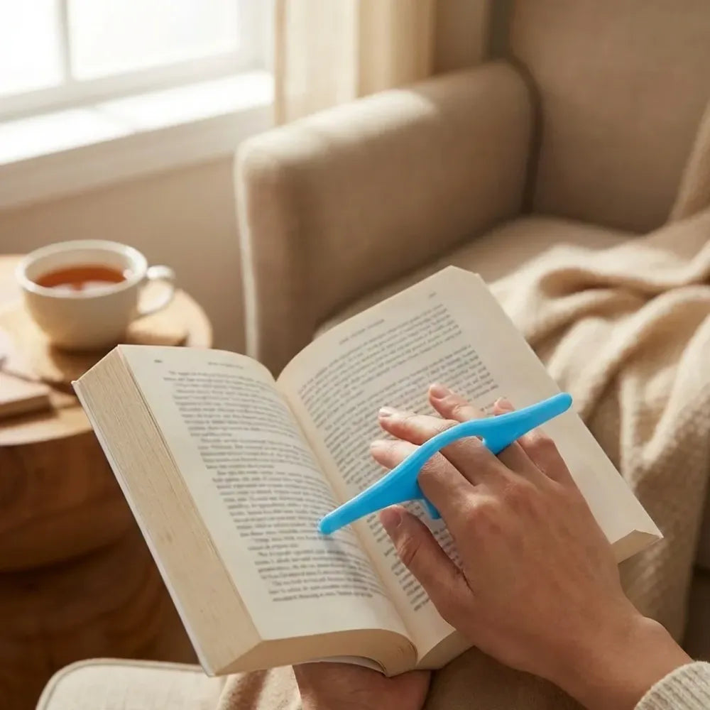 Comfortable thumb book holder - office
