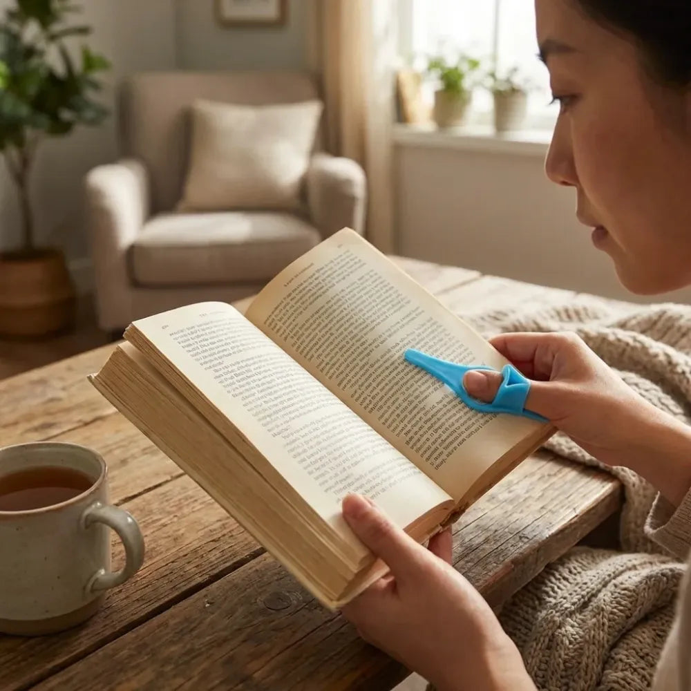 Comfortable thumb book holder - office