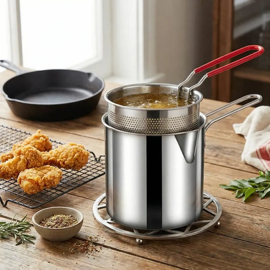 Compact deep fryer pot - kitchen tool