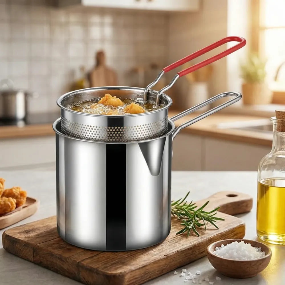 Compact deep fryer pot - kitchen tool