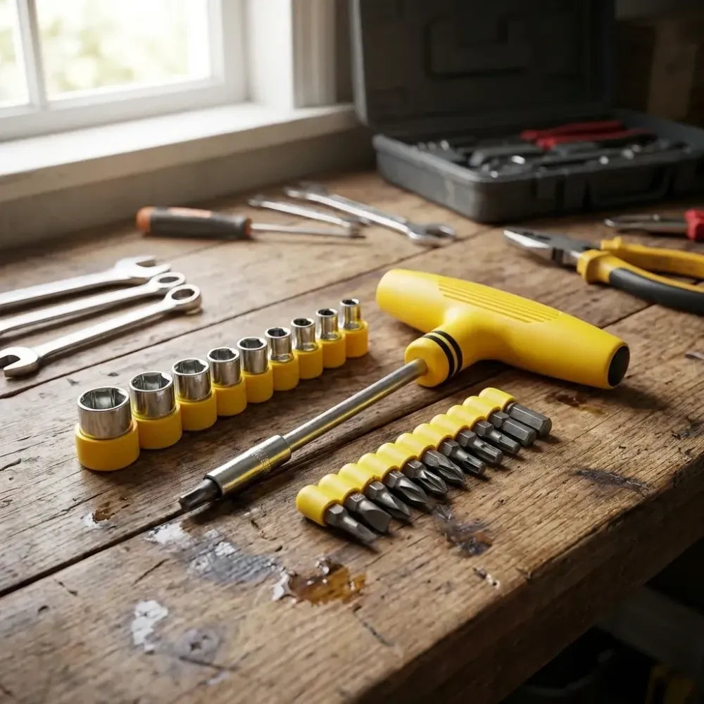 Compact electronics tool kit - power & hand tools