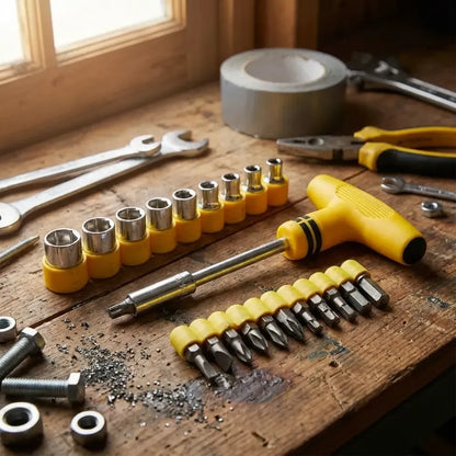 Compact electronics tool kit - power & hand tools