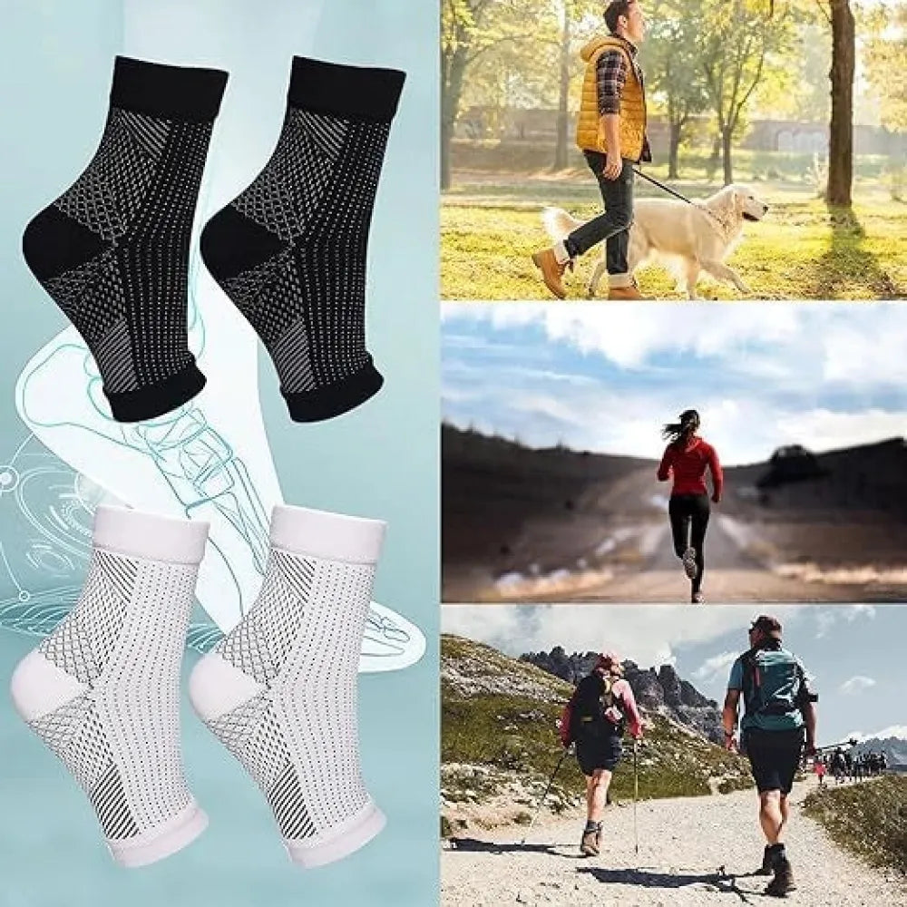 Compression socks for feet and ankles (white)