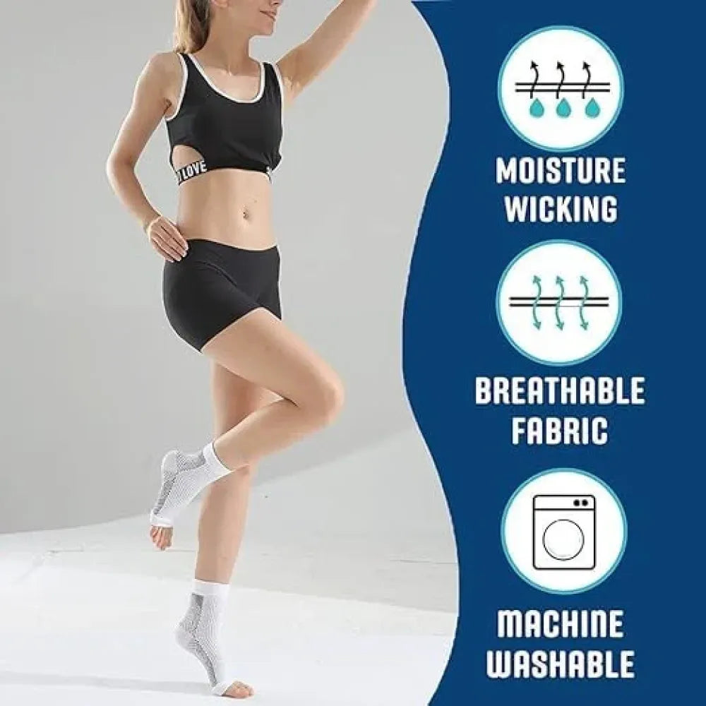 Compression socks for feet and ankles (white)