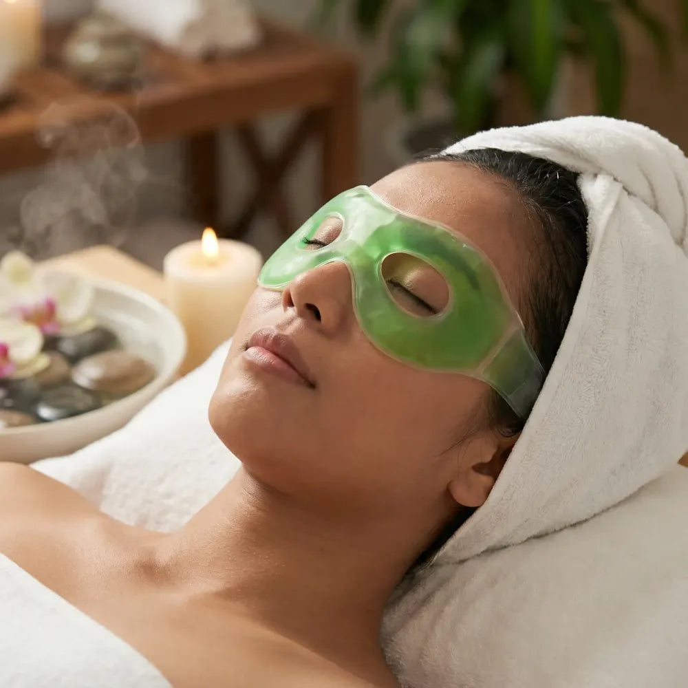 Cooling gel eye mask - relief from eye strain fatigue and puffiness - health & beauty