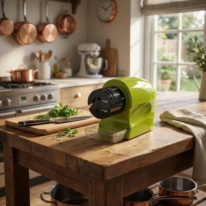 Cordless motorized knife sharpener - kitchen tool