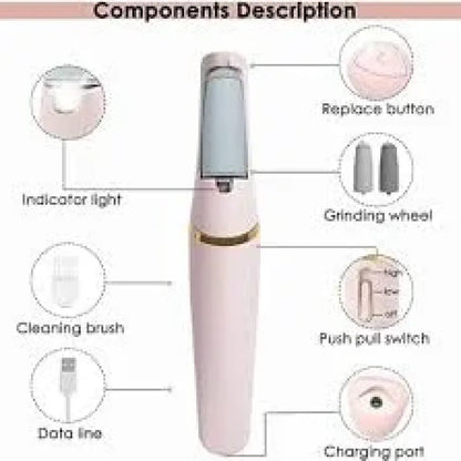 Cordless pedicure callus remover