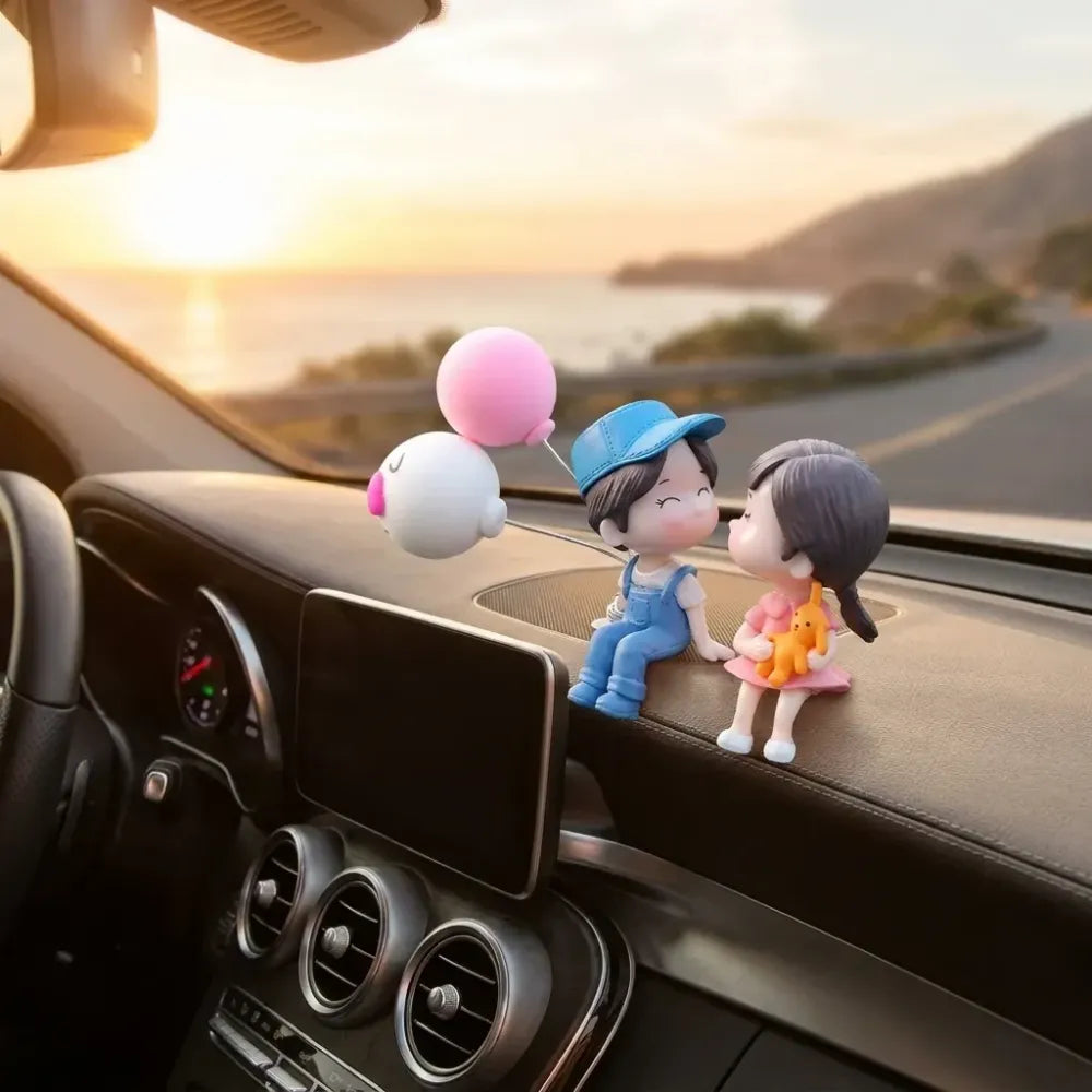 Couple car decoration cute cartoon couples