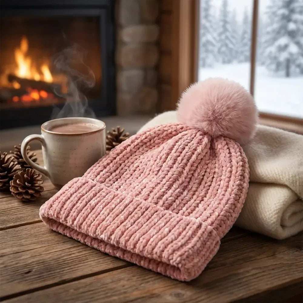 Cozy winter pom-pom caps - health & beauty