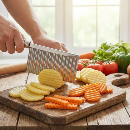 Crinkle-cut stainless steel knife - home & kitchen