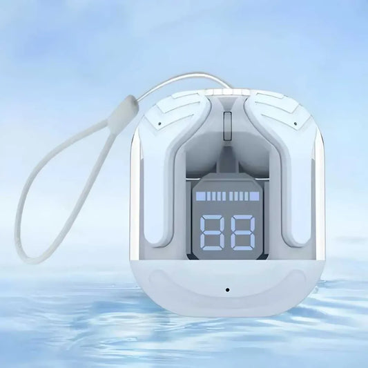 Crystal portable led display professional clear sound wireless earbuds