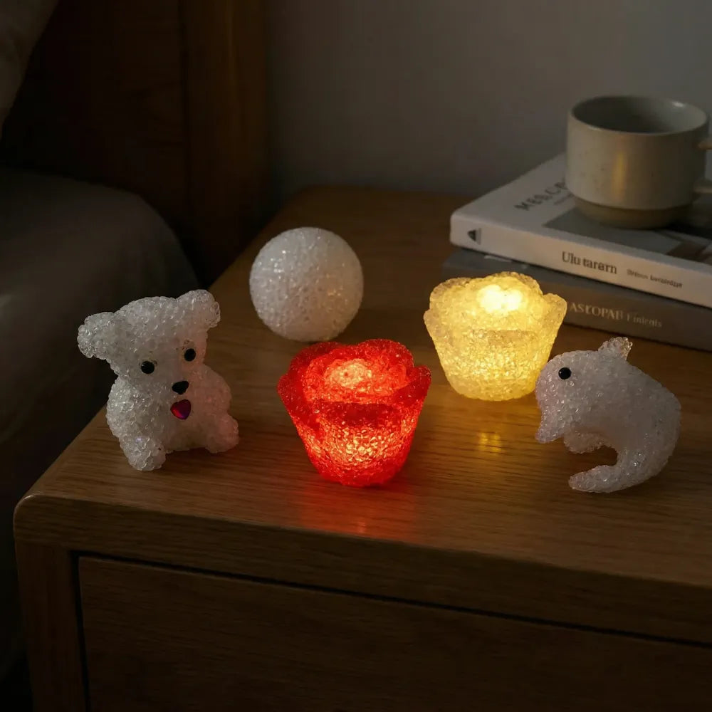 Crystal shape led night light - home improvement